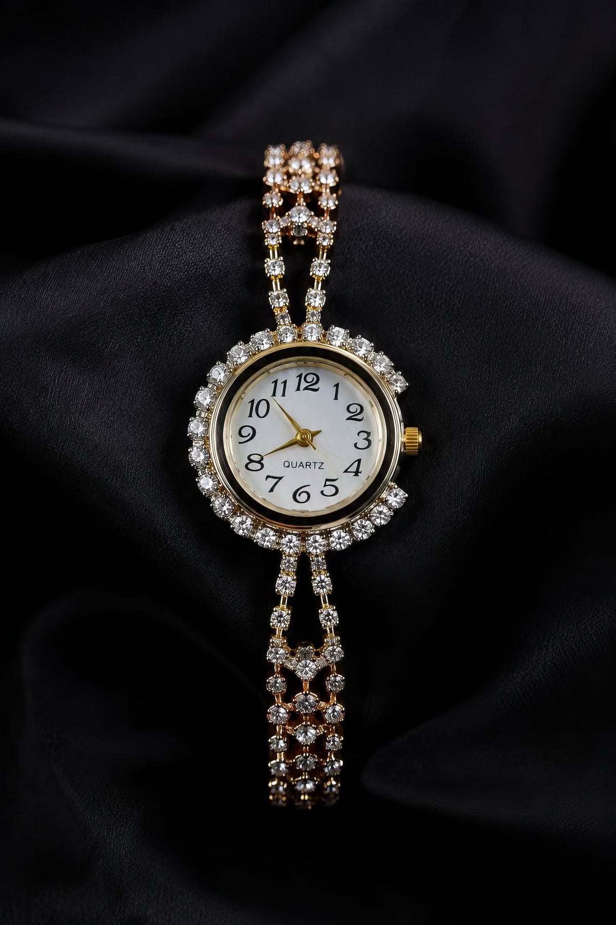 Montre Élégance Cristal – Doré & Argenté
