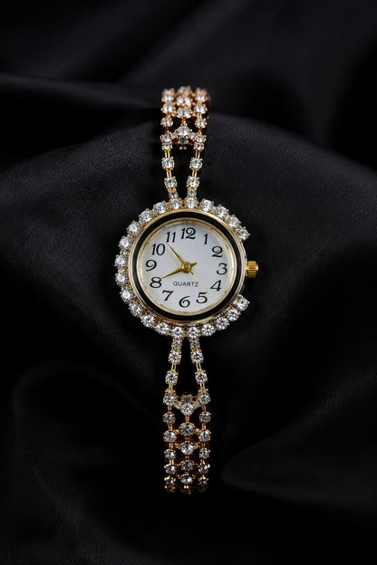 Montre Élégance Cristal – Doré & Argenté